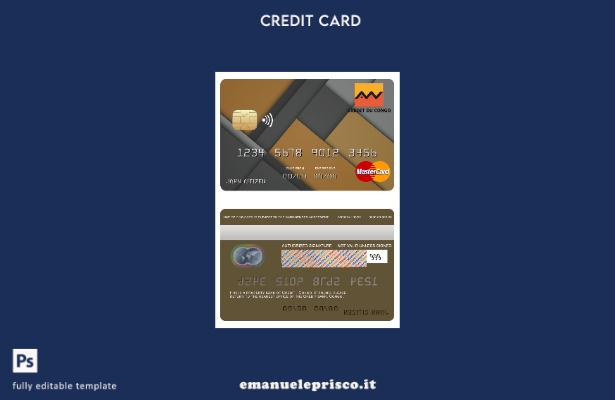 modello di mastercard della banca di credito del Congo stile verificato